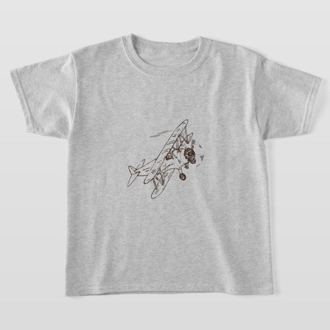 Art Deco Bi-planes - sketched no text. T-Shirt (Laydown)