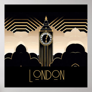 Art Deco Big Ben Poster