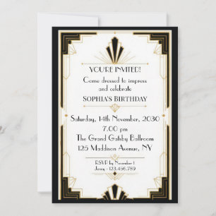 Art Deco Birthday Invitation