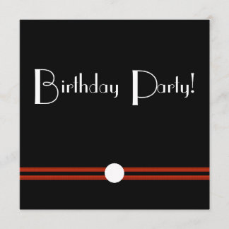 Art Deco Birthday Invite in Black and White