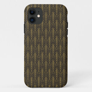 Art Deco Black and Gold Feathers Case-Mate iPhone Case