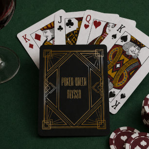 Art Deco Black and Gold Playing Cards