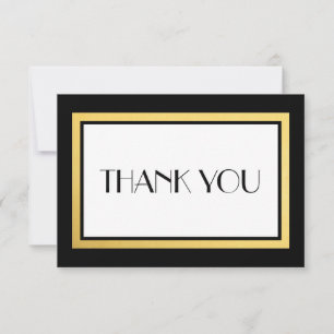 Art Deco Black and Gold Thank You