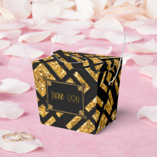 Art Deco Black and Gold Wedding Take Out Favour Bo Box