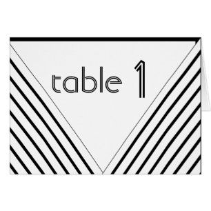 Art Deco Black and White Stripe Table Number