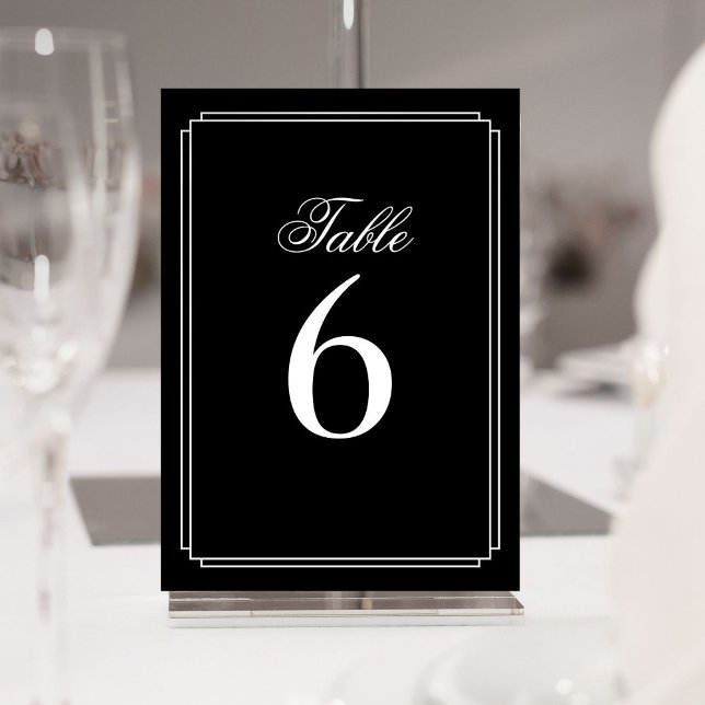 Art Deco Black And White Table Number (Art Deco Black And White Table Number)