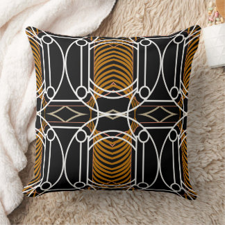 Art Deco Black and White Vintage Pillow
