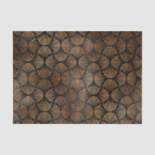 Art Deco Black Copper Fan Shell Graphic Tissue Paper