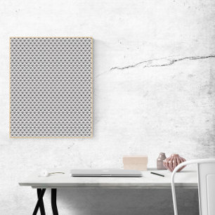 Art Deco Black Fans Pattern White Poster