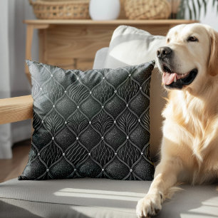 Art Deco Black Glam Pattern Cushion