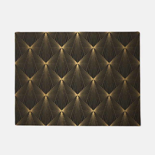 Art deco,black gold,chic,elegant,pattern,classy,tr doormat (Front)