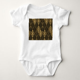 Art Deco Black Gold Elegance Baby Bodysuit