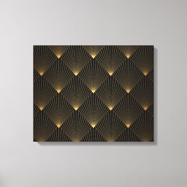 Art Deco: Black Gold Elegance. Canvas Print (Front)