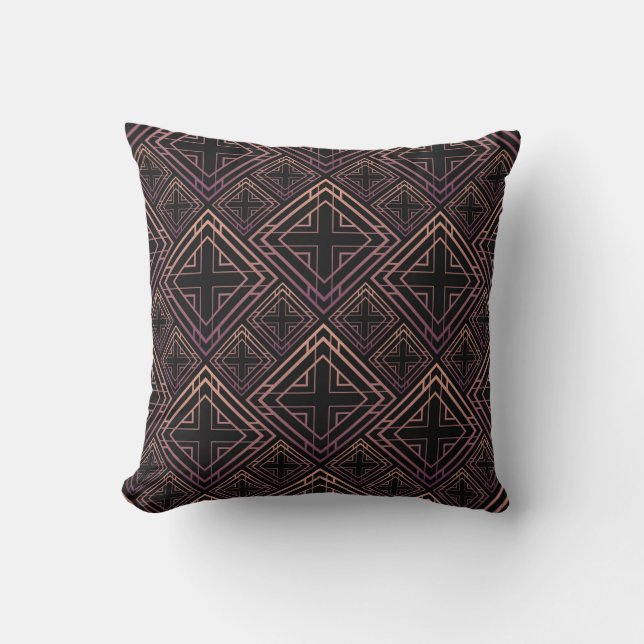 Art Deco Black-Gold Elegance Cushion (Front)