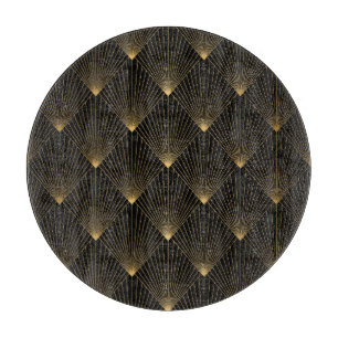 Art Deco: Black Gold Elegance. Cutting Board