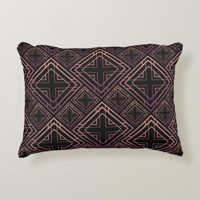 Art Deco Black-Gold Elegance Decorative Cushion (Front)