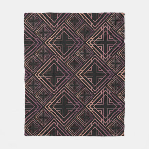 Art Deco Black-Gold Elegance Fleece Blanket