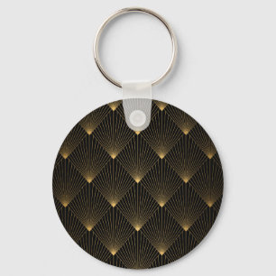 Art Deco: Black Gold Elegance. Key Ring