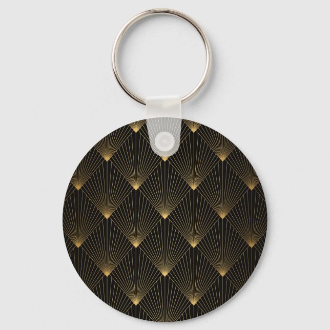 Art Deco: Black Gold Elegance. Key Ring (Front)