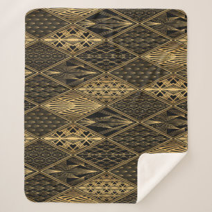 Art Deco Black Gold Elegance Sherpa Blanket