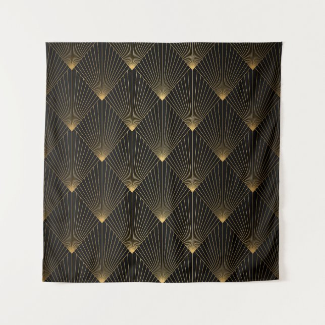 Art Deco: Black Gold Elegance. Tapestry (Front)