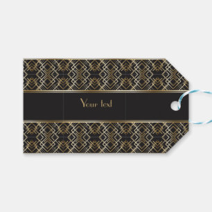 Art deco,black,gold,elegant,chic,monogram ready, c gift tags