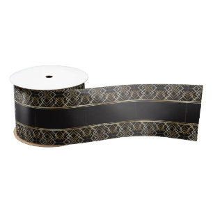 Art deco,black,gold,elegant,chic,monogram ready, c satin ribbon