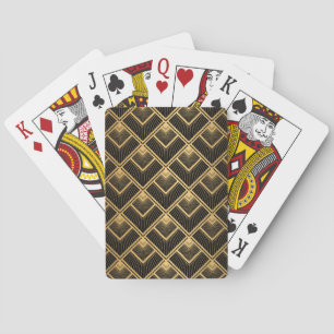 Art Deco Black Gold: Geometric Playing Cards