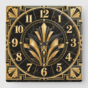 Art Deco Black & Gold Glamour Clock