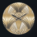 Art deco black gold large clock<br><div class="desc">Art deco black gold large clock.</div>