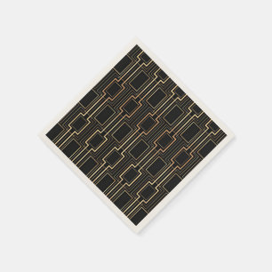 Art Deco Black Gold Napkin