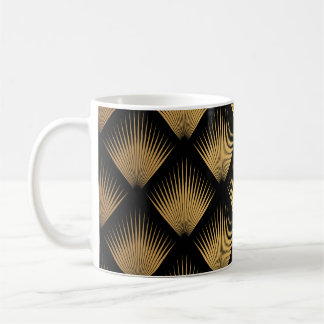 Art Deco, black gold pattern. Coffee Mug