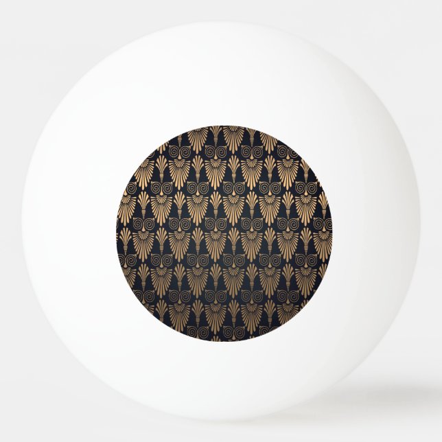 Art Deco Black Gold: Retro. Ping Pong Ball (Front)