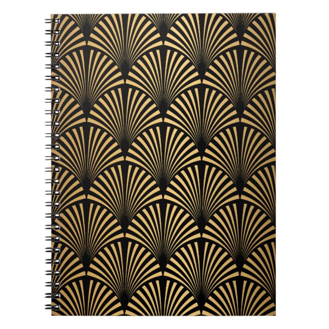 Art Deco: Black Gold Scales. Notebook (Front)