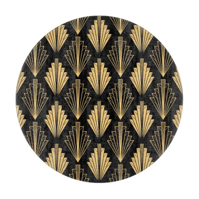 Art Deco Black Gold: Seamless Cutting Board (Front)