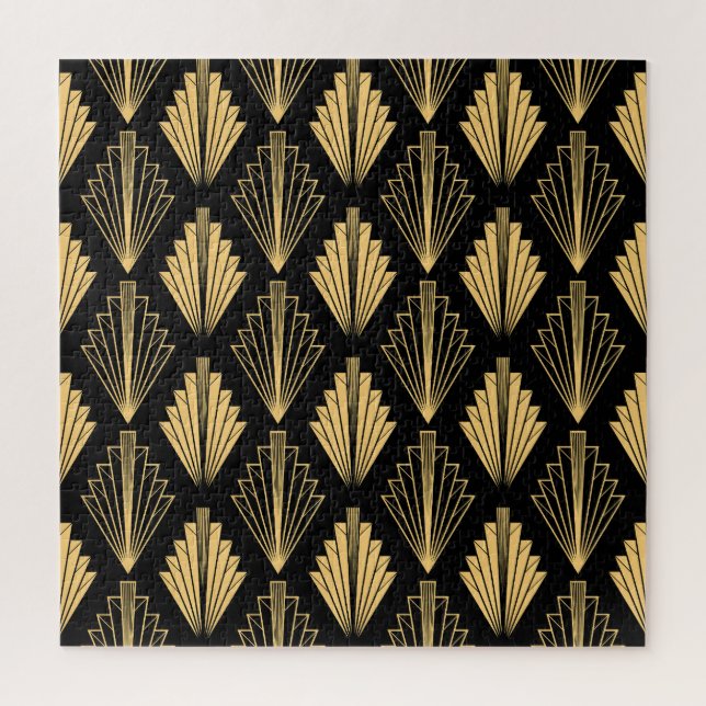 Art Deco Black Gold: Seamless Jigsaw Puzzle (Vertical)