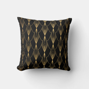 Art Deco: Black Gold Seamless Luxury Cushion