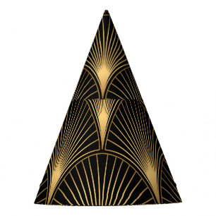 Art Deco Black Gold: Seamless Luxury Party Hat