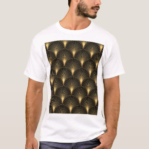Art Deco Black Gold: Seamless Luxury T-Shirt