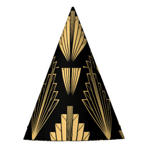 Art Deco Black Gold: Seamless Party Hat