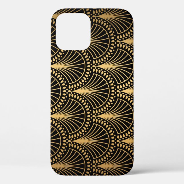 Art Deco, black gold, seamless pattern. Case-Mate iPhone Case (Back)