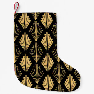 Art Deco Black Gold: Seamless Small Christmas Stocking