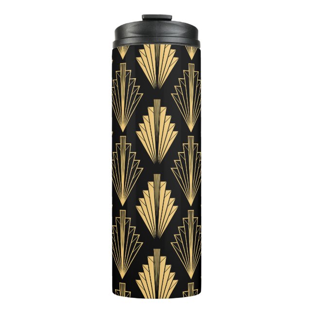 Art Deco Black Gold: Seamless Thermal Tumbler (Front)