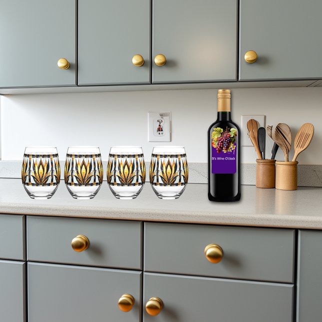 Art Deco Black Gold Stained Glass (Creator Uploaded)