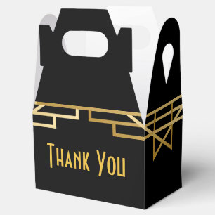 Art Deco Black & Gold Thank You Gatsby Wedding Favour Box