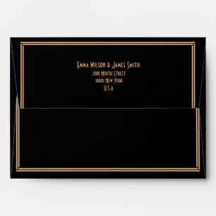 Art Deco Black Great Gatsby Wedding Envelopes A7