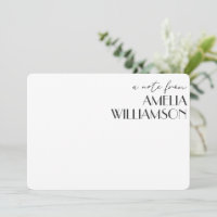 Art Deco Black Script Personalised Name Stationery