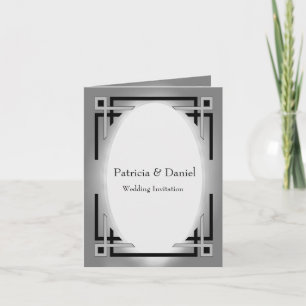 Art Deco Black & Silver Wedding Invitation