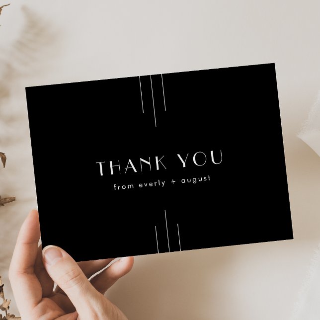 Art Deco Black Thank You Card / EVERLY Suite (Art Deco Black Thank You Card / EVERLY Suite)