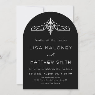 Art Deco Black Tie Wedding Invitation